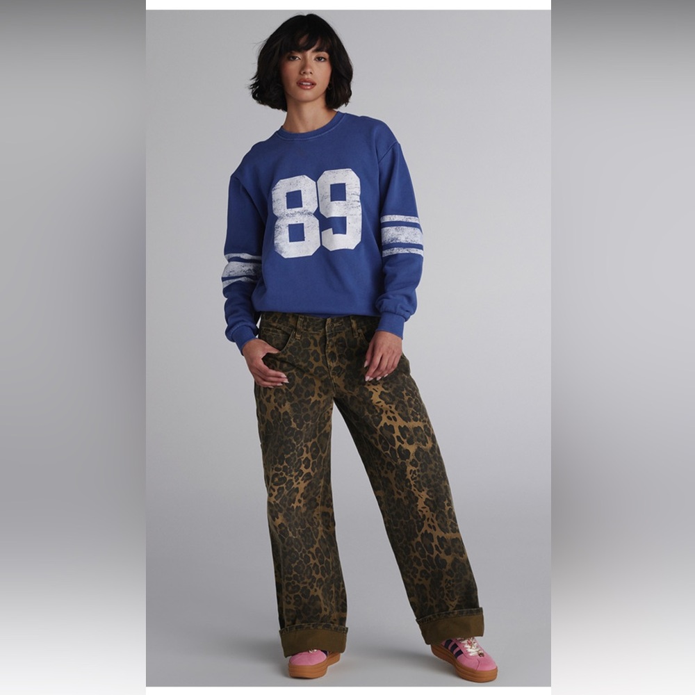 RSQ Low Rise Leopard Baggy Carpenter Pants